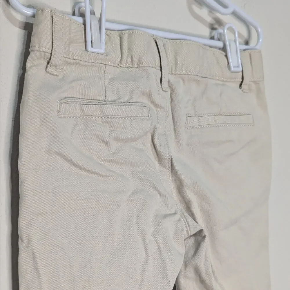 Children's Place Khaki Girls Uniform Flat Front 2-Pocket Flare Pants Size 6